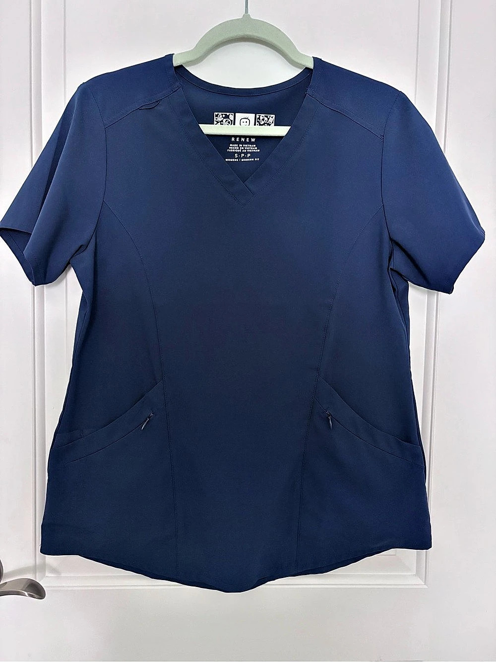 WonderWink Renew Short Sleeve Top in Blue Small Like New